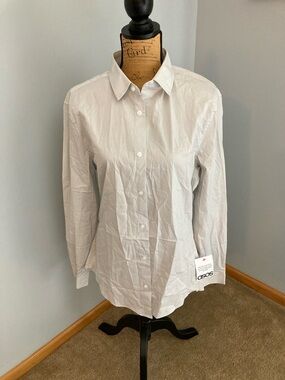 NWT Asos Light Gray Long Sleeve Button-Up Dress Shirt Men Size L